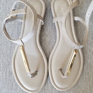 Calvin klein nude sandals size 7